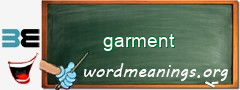 WordMeaning blackboard for garment